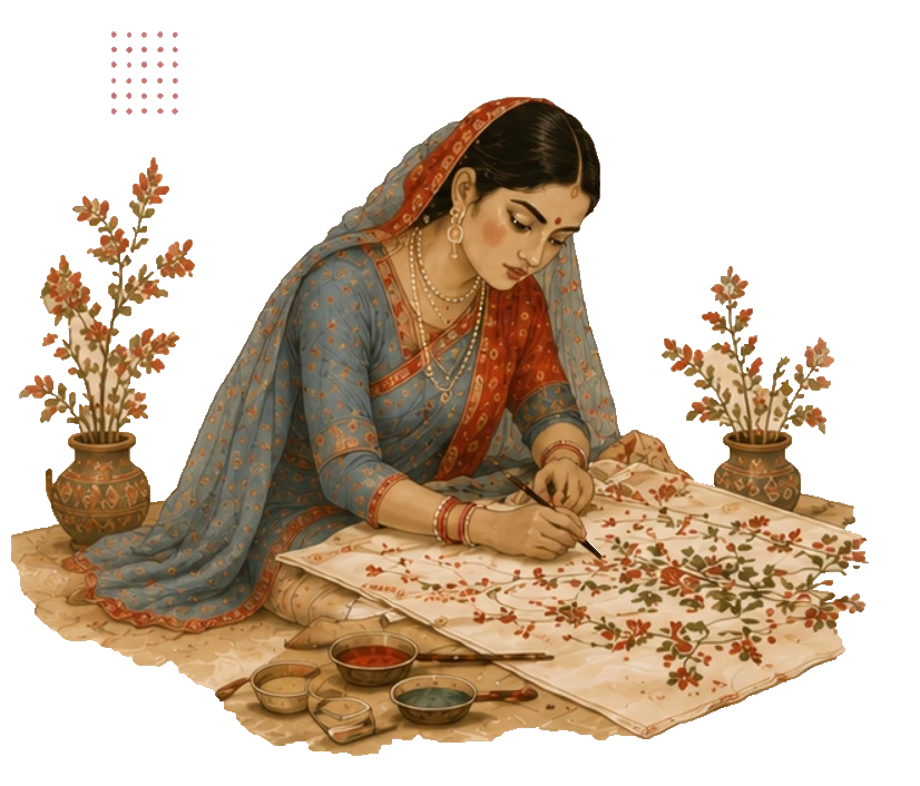 Painter woman working